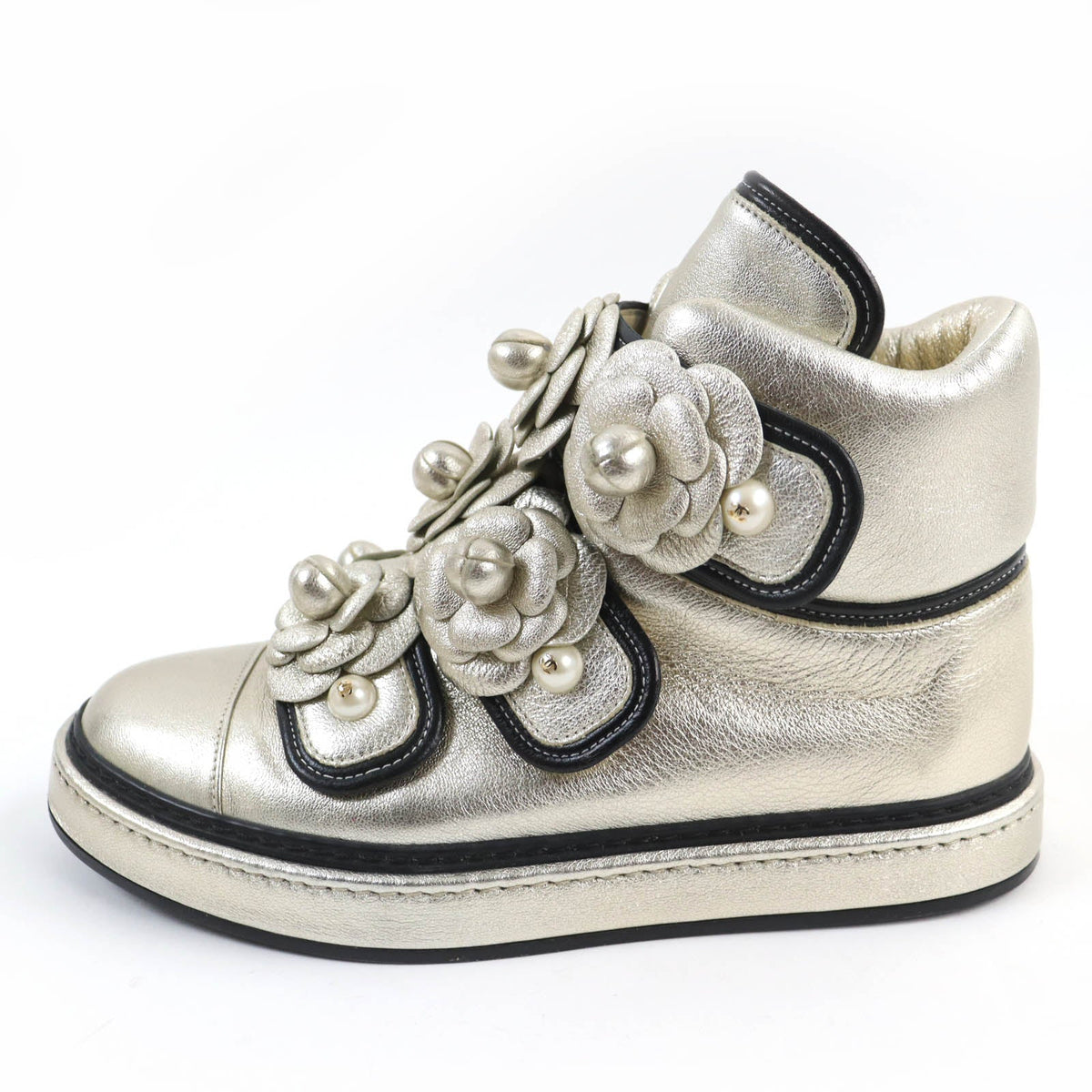 CHANEL High cut sneakers G31628 Main: Leather gold Women 37 Used