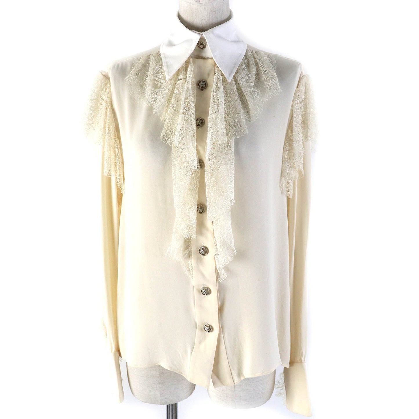 CHANEL blouse P49590 silk light beige 38