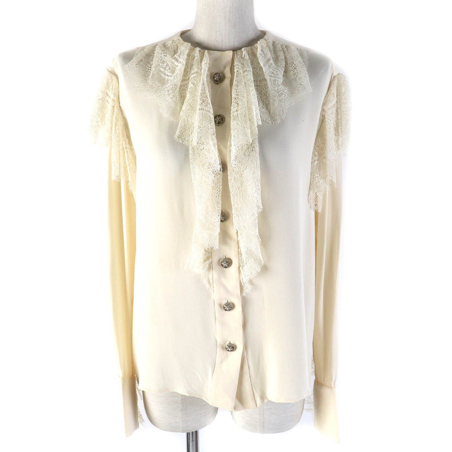CHANEL blouse P49590 silk light beige 38