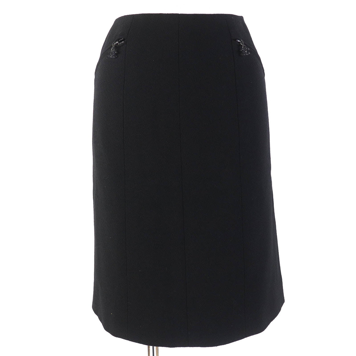 CHANEL skirt 02A P19746 Outer: 100% wool, Lining: 90% silk, Lining: 10% elastane (polyurethane) black Women 34 Used