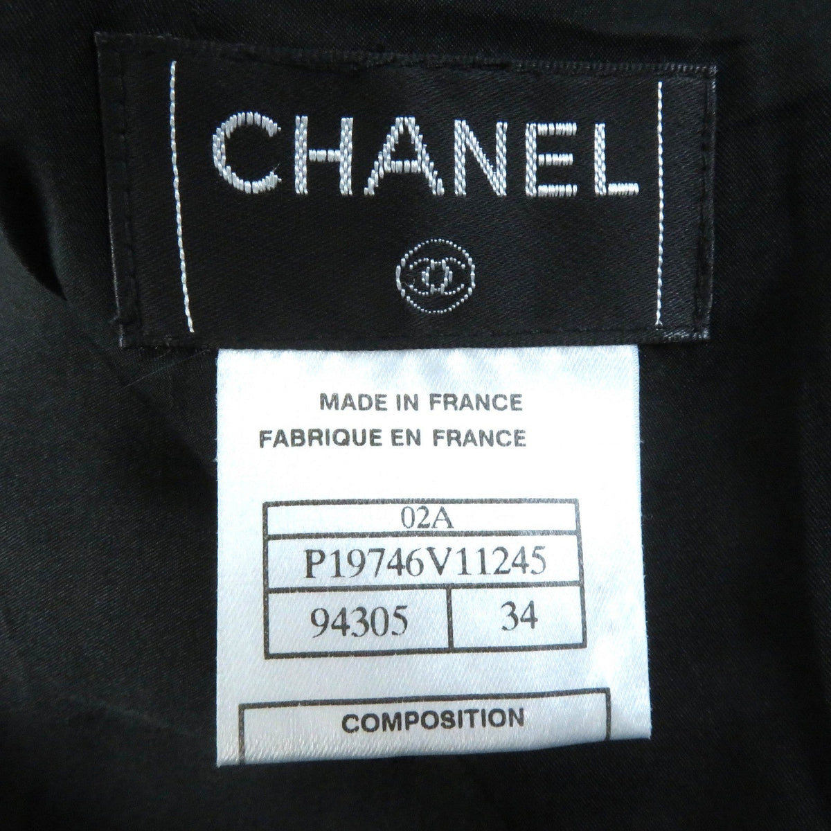 CHANEL skirt 02A P19746 Outer: 100% wool, Lining: 90% silk, Lining: 10% elastane (polyurethane) black Women 34 Used