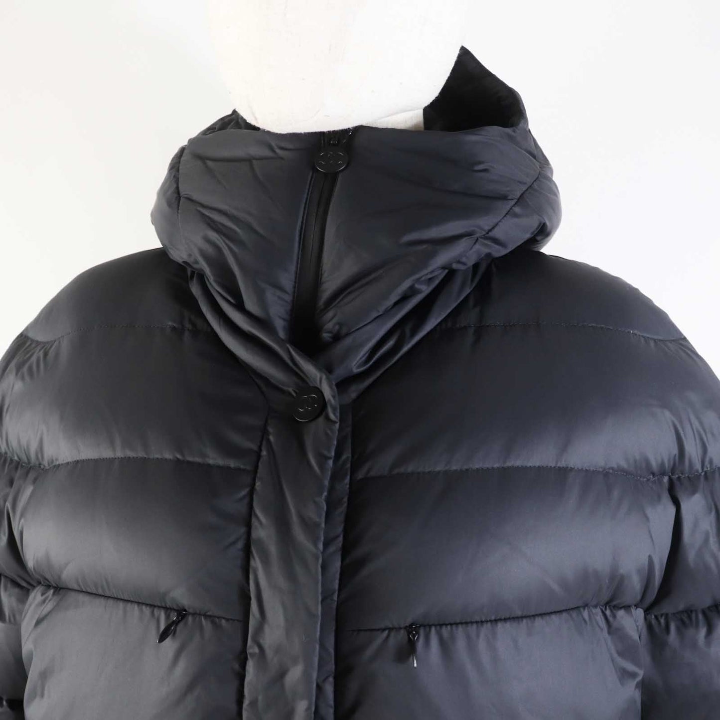 CHANEL down coat P57125 Nylon black 38