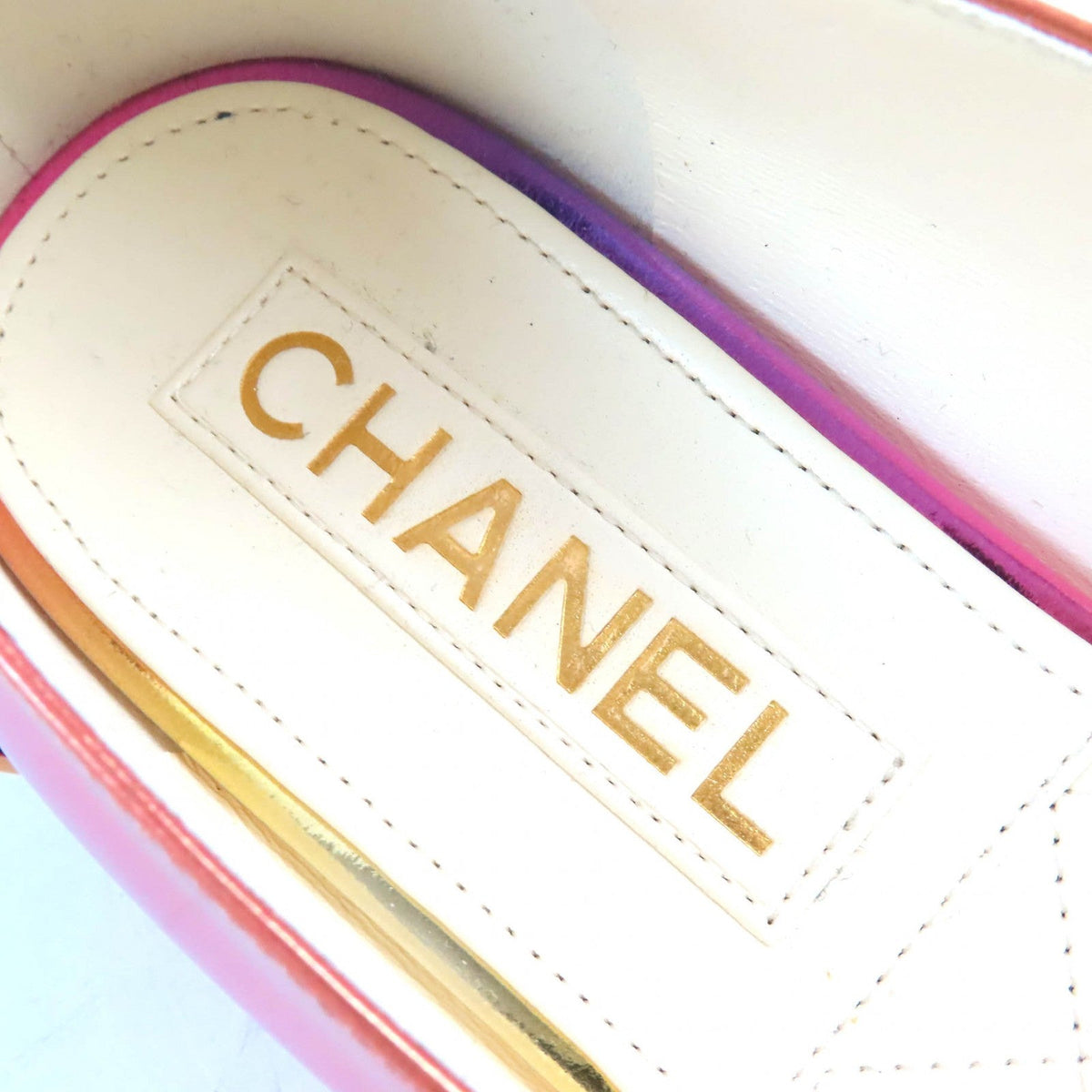 CHANEL pumps G45443 Suede, Calfskin Leather Pink Gold Gradient Merry Jane 37 C