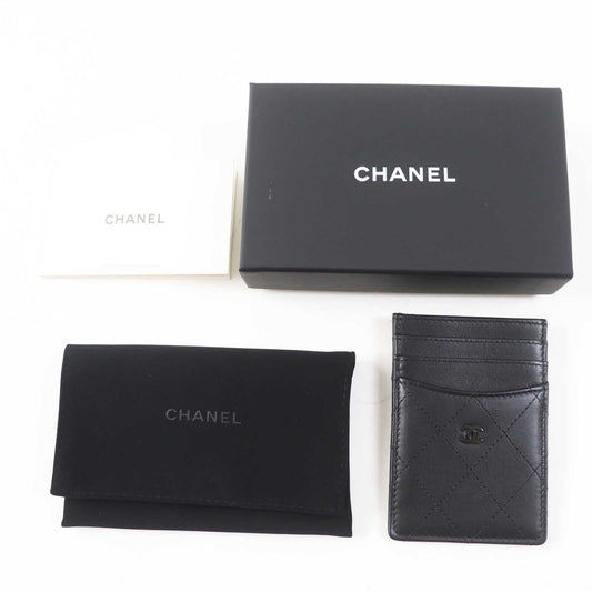 CHANEL Card Case AP3595 Lamb leather black Matrasse