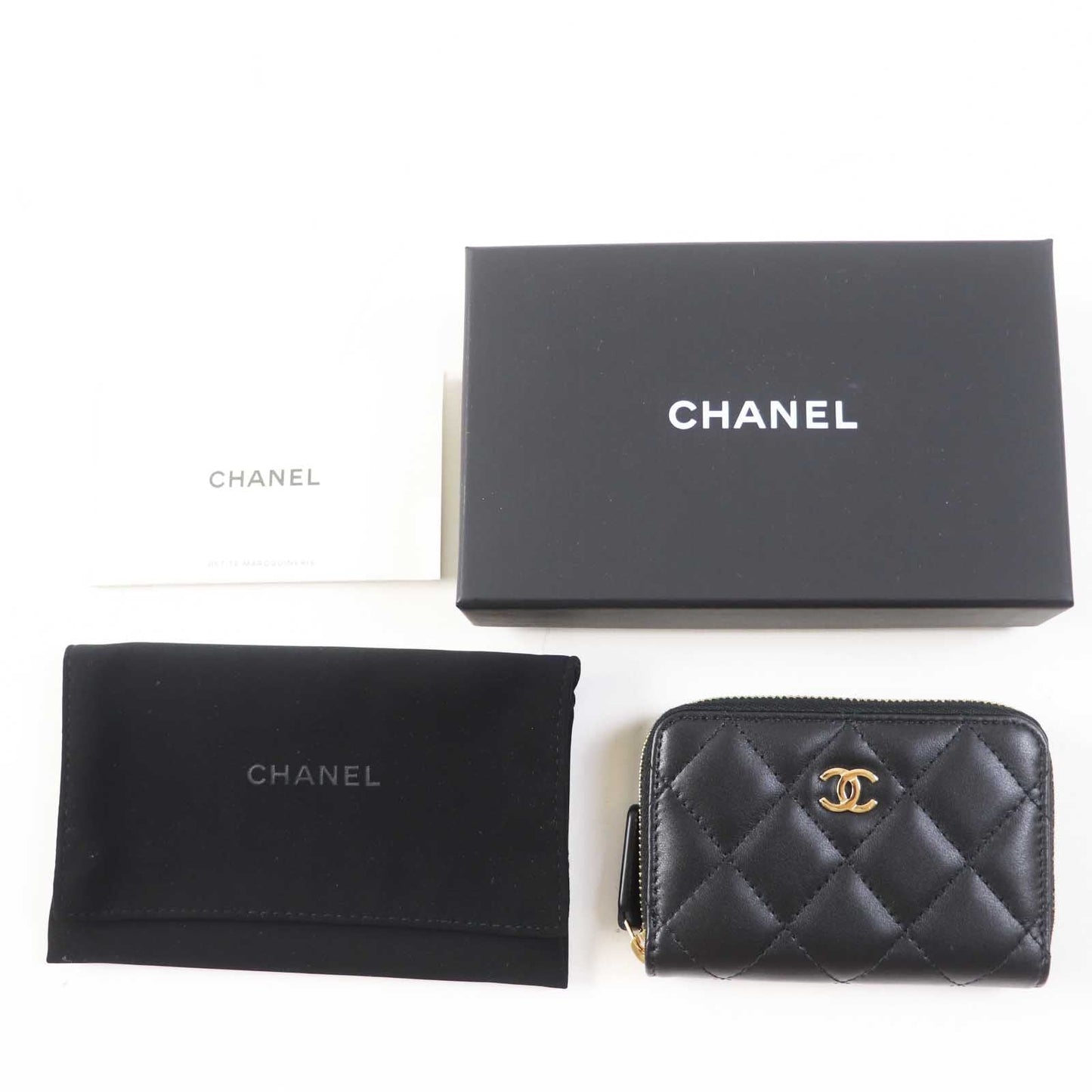 CHANEL Coin case AP0216 NXCG9N2 Lamb leather black Matrasse Classic zip coin purse