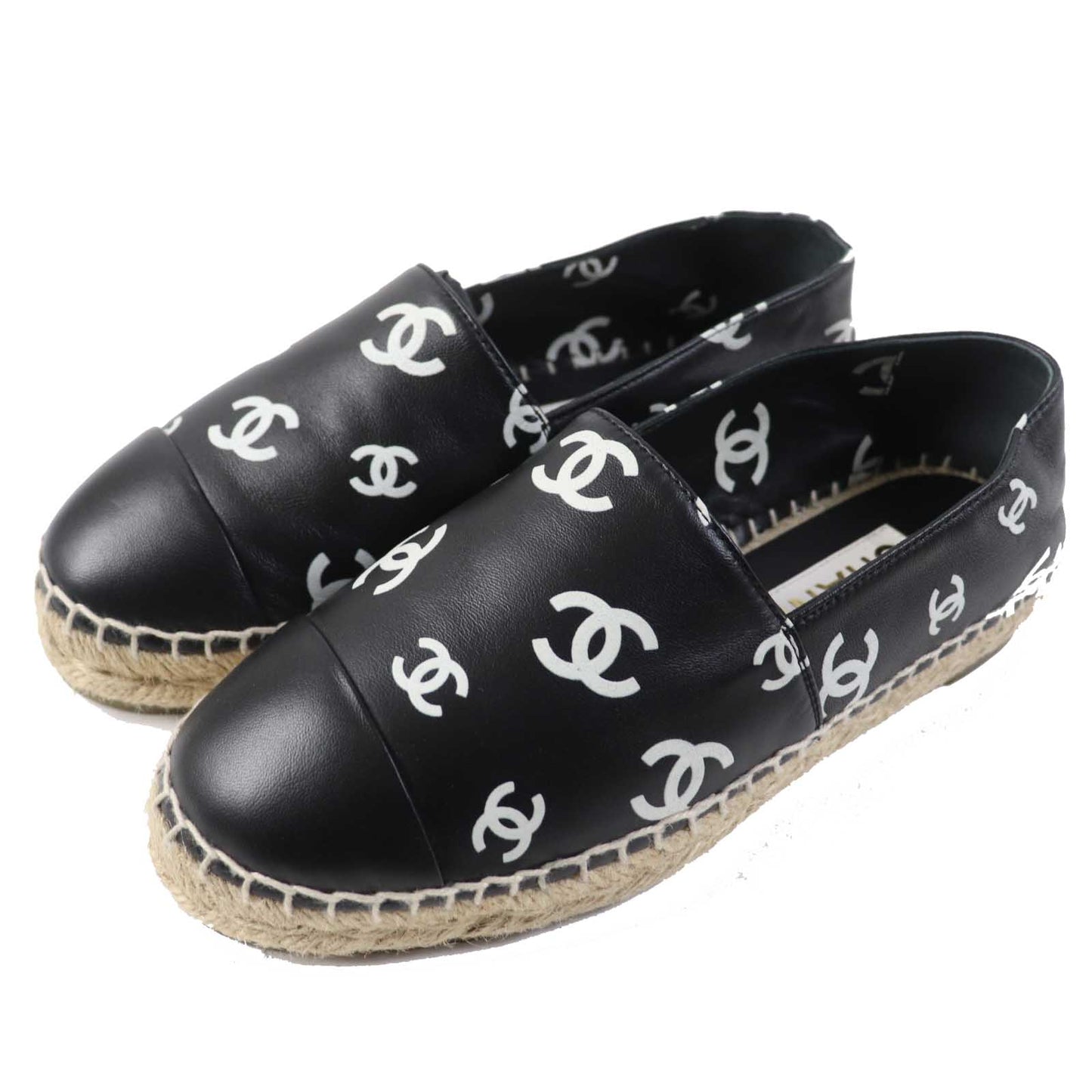 CHANEL Leather shoes 22S G38628 leather Black White 35