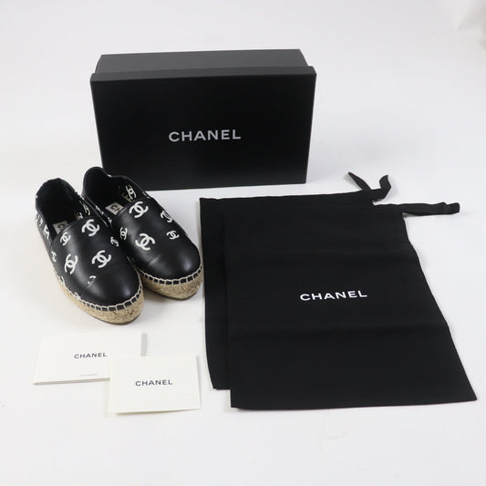 CHANEL Leather shoes 22S G38628 leather Black White 35