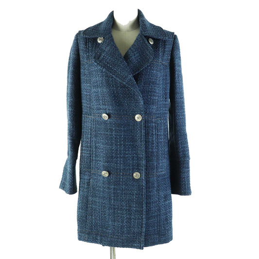 CHANEL coat P39399 wool blue 38