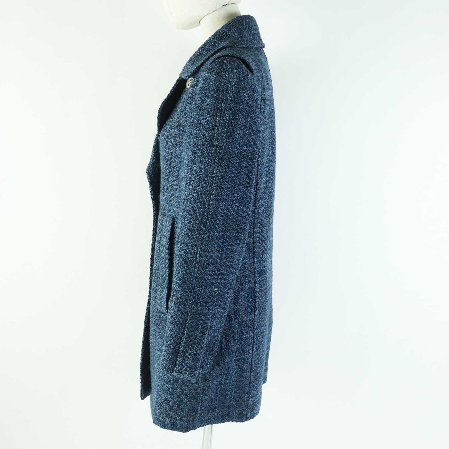 CHANEL coat P39399 wool blue 38