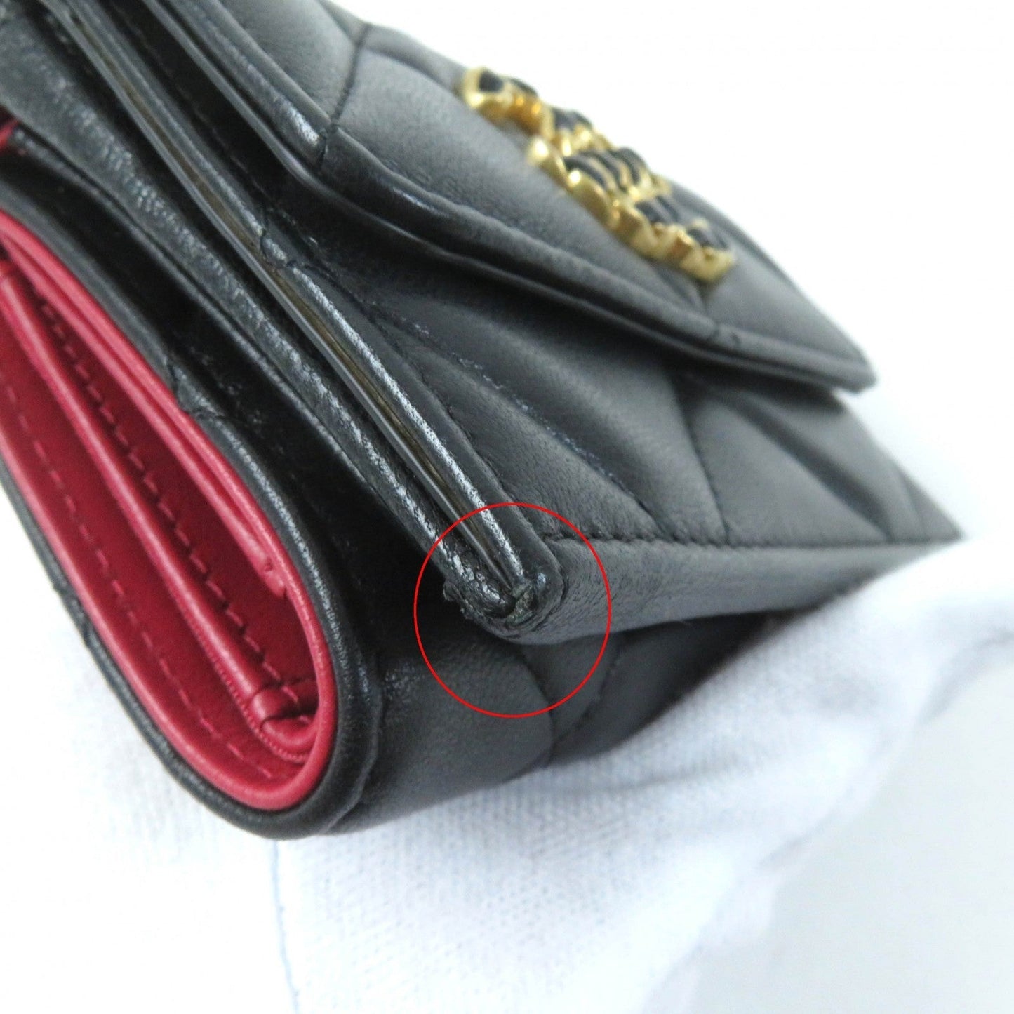 CHANEL Tri-fold wallet AP1789 lambskin black 19 Small flap wallet