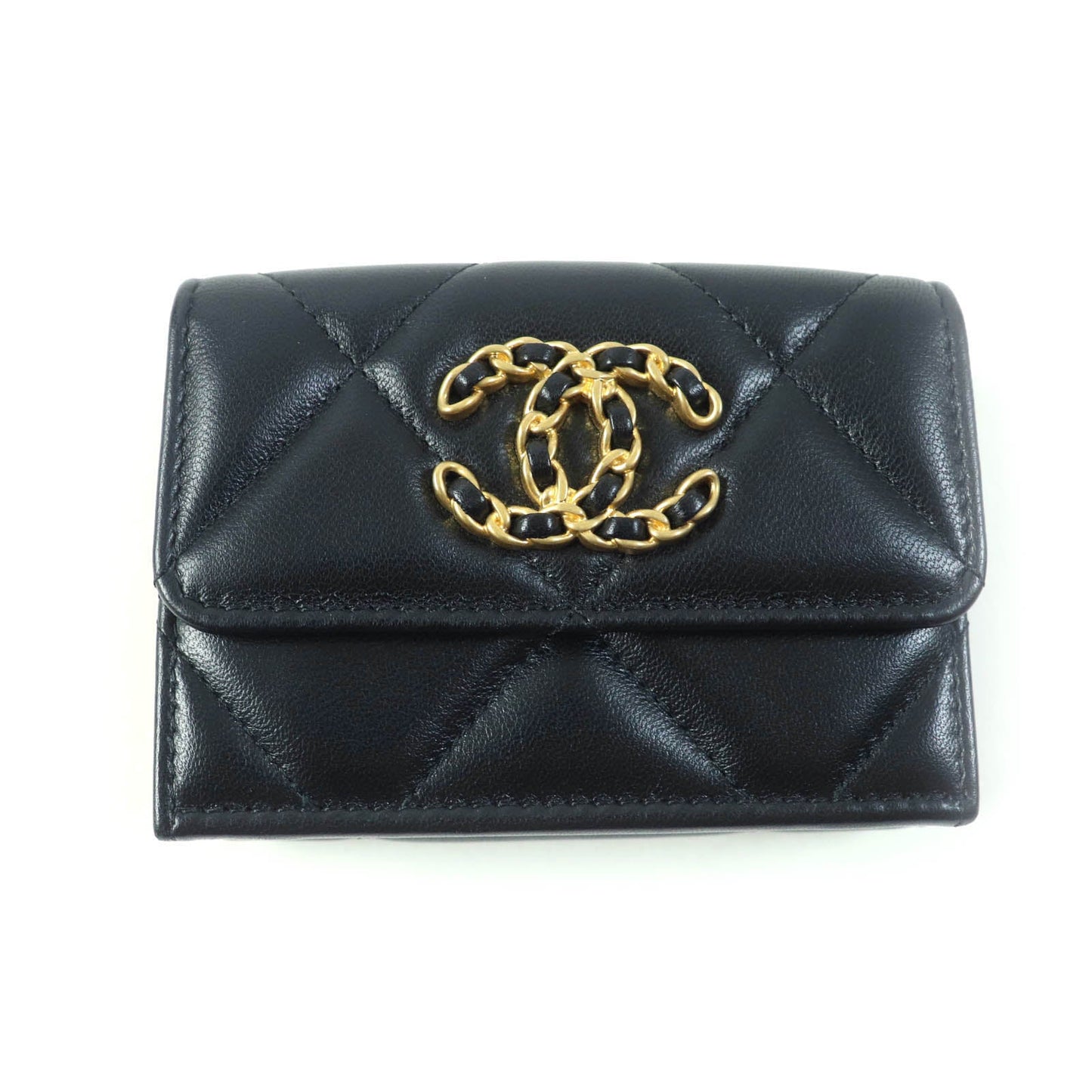 CHANEL Tri-fold wallet AP1789 lambskin black 19 Small flap wallet
