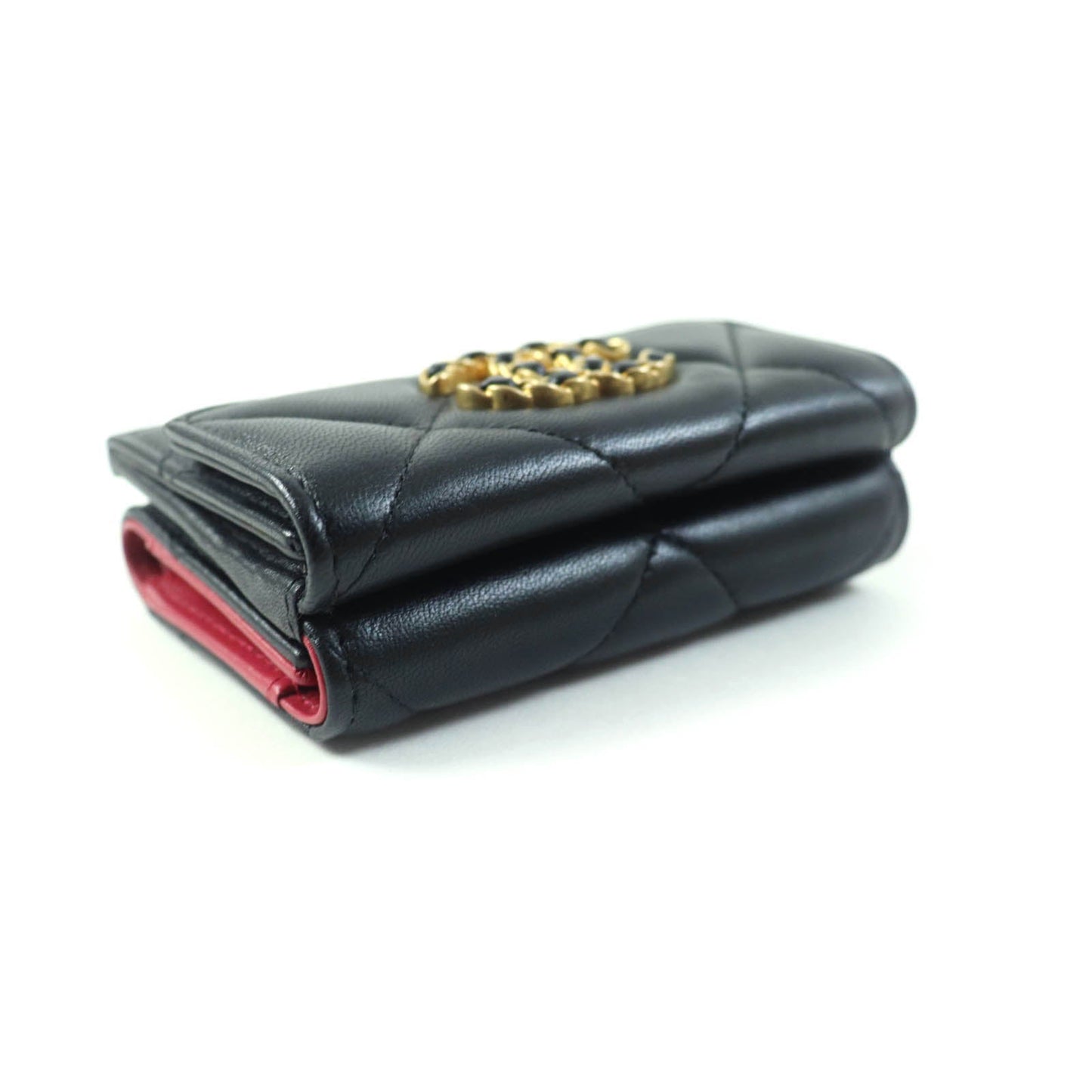 CHANEL Tri-fold wallet AP1789 lambskin black 19 Small flap wallet