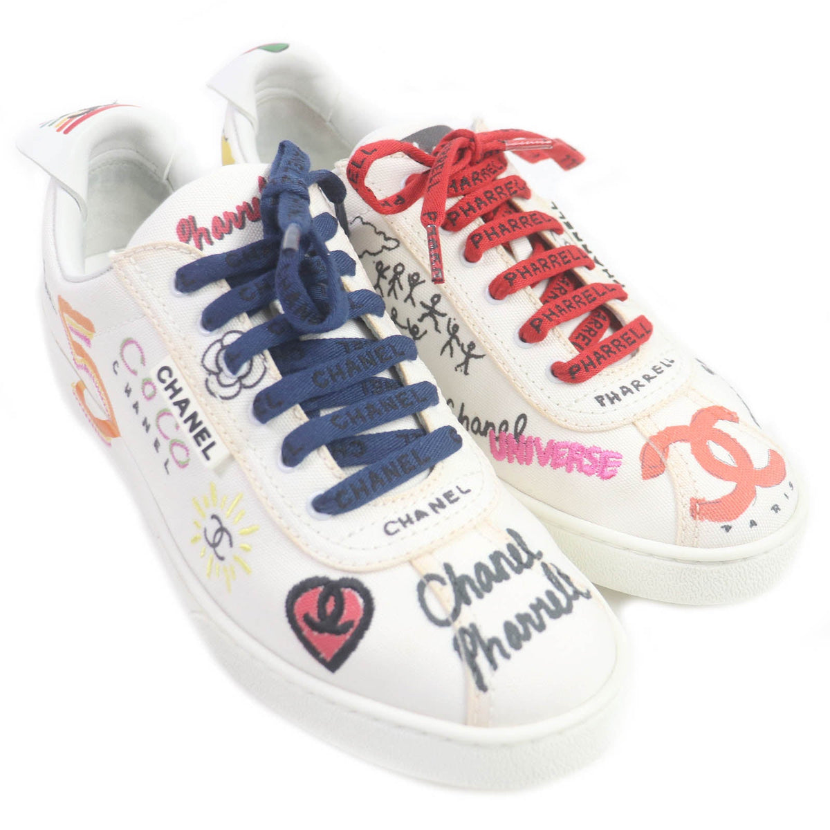 CHANEL sneakers G34877 canvas White Joint 40