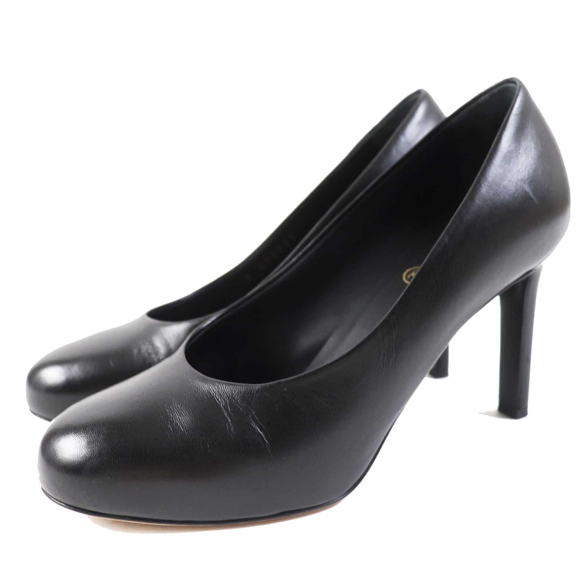 CHANEL pumps G35025 leather black 36