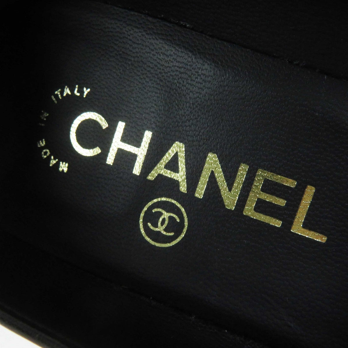 CHANEL pumps G35025 leather black 36