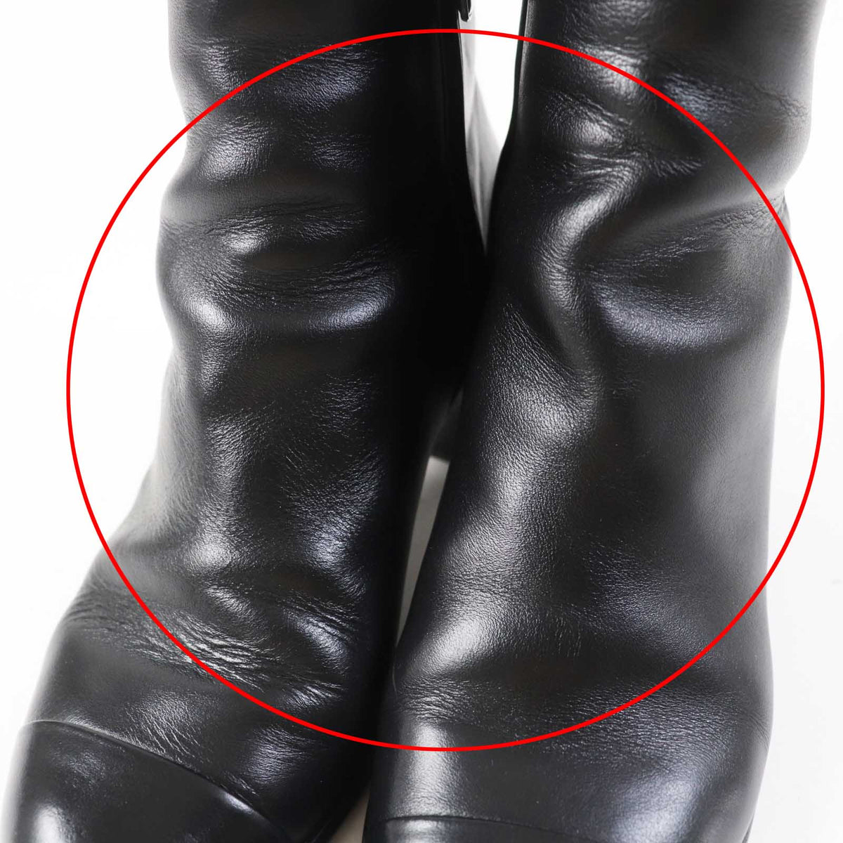 CHANEL short boots G36307 leather black 38