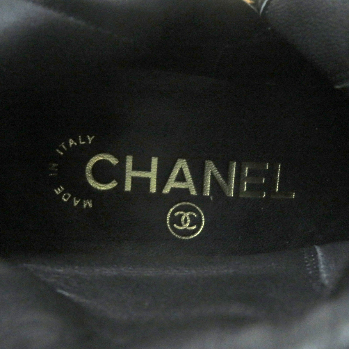 CHANEL short boots G39172 leather black 36.5