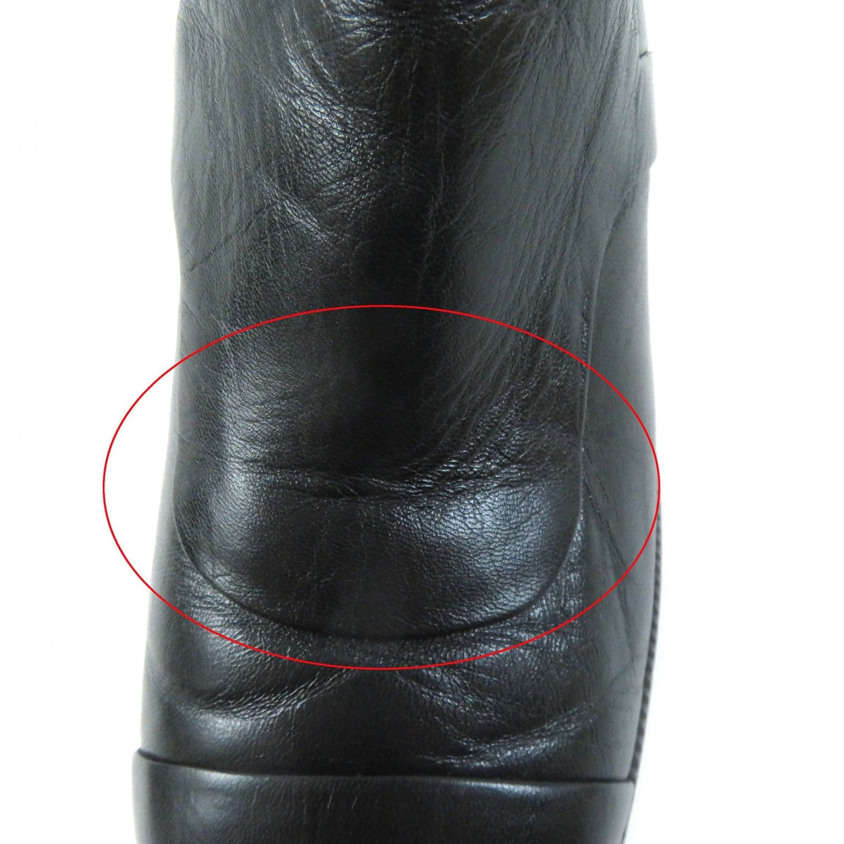 CHANEL short boots G39172 leather black 36.5