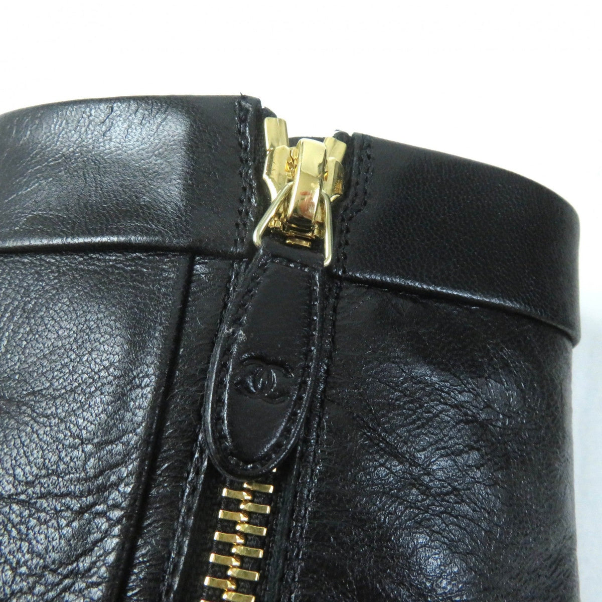 CHANEL short boots G39172 leather black 36.5