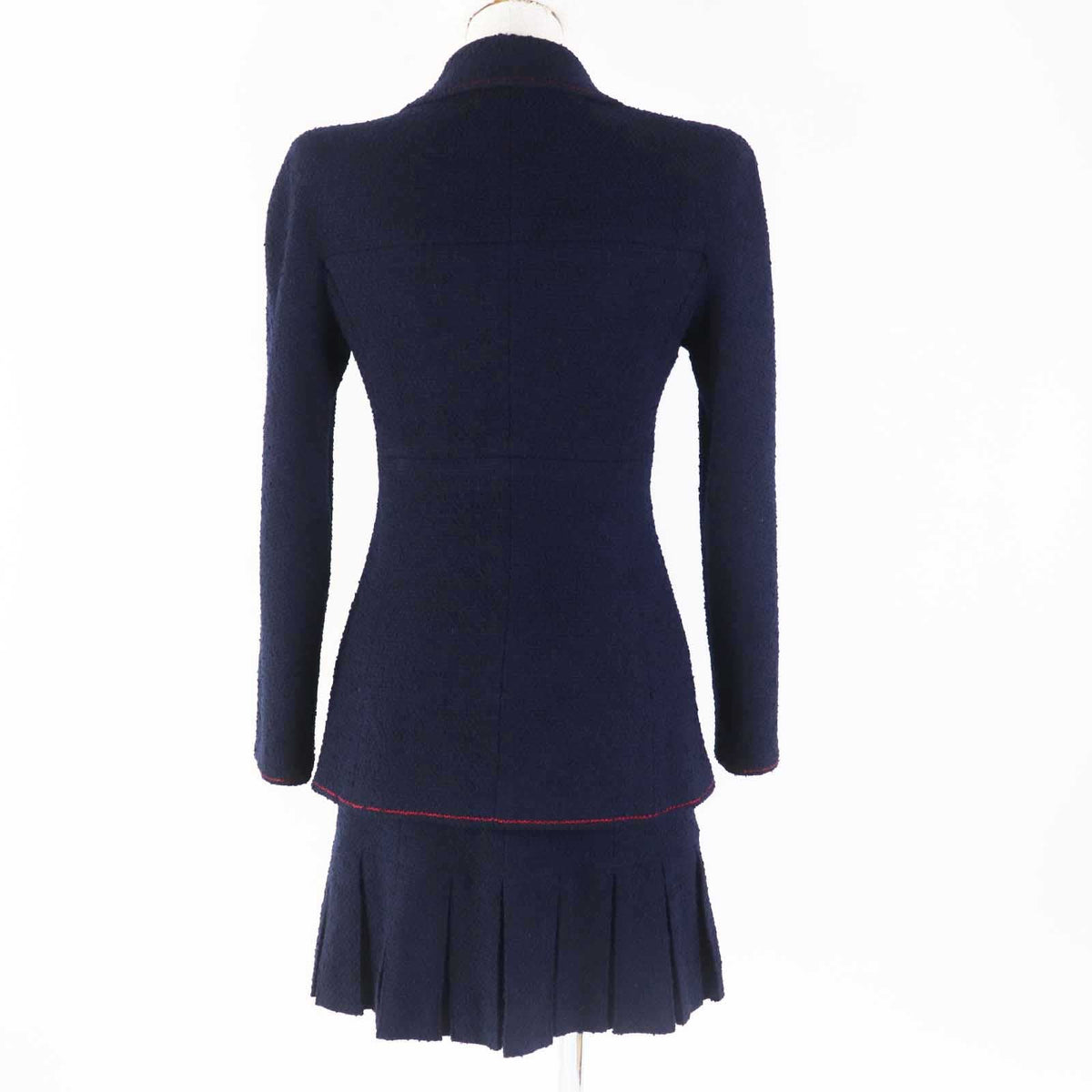 CHANEL setup 97A P09685 wool Navy 36