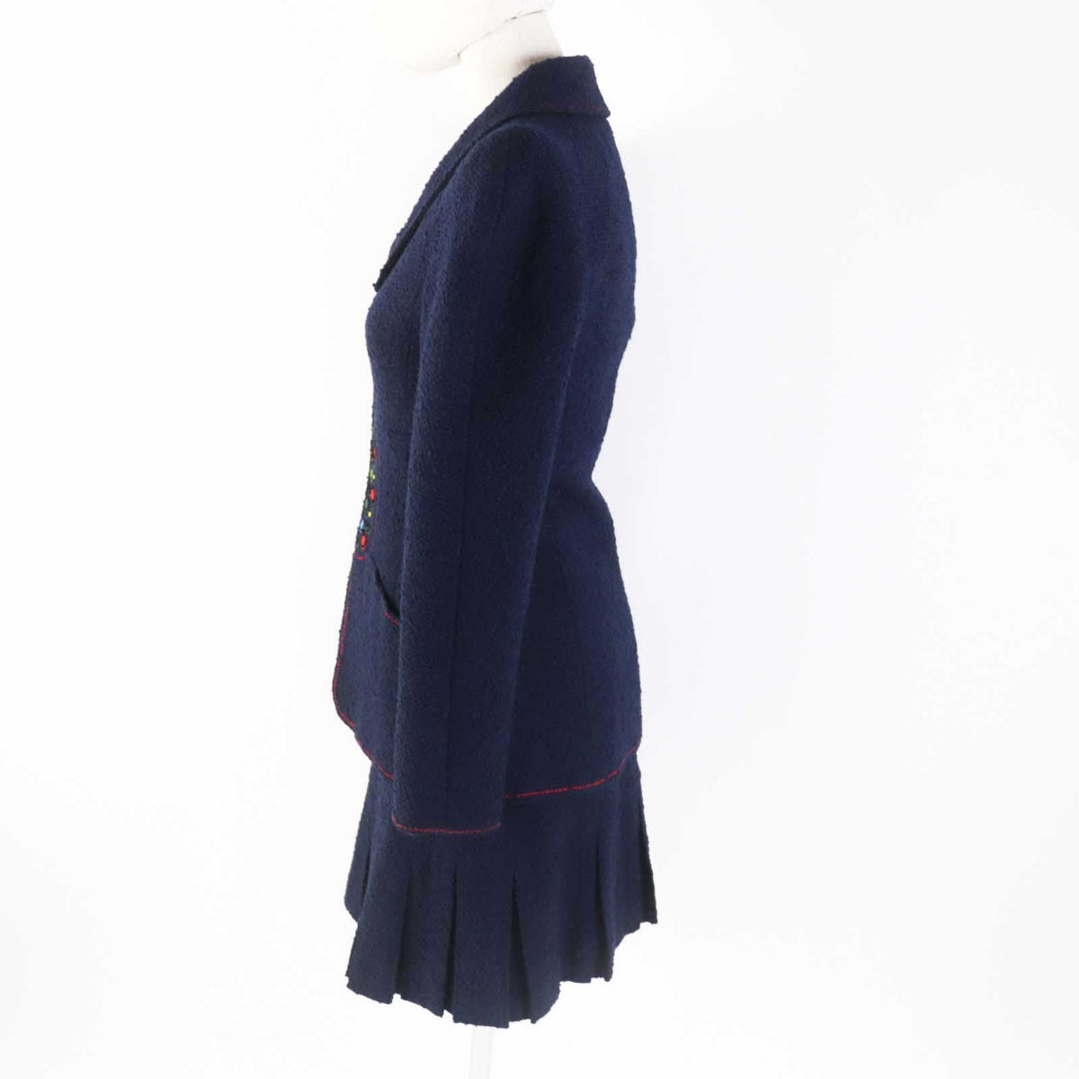 CHANEL setup 97A P09685 wool Navy 36