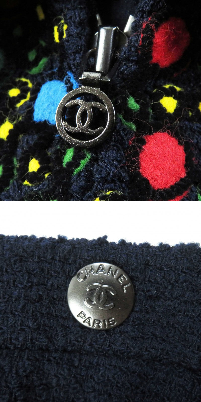 CHANEL setup 97A P09685 wool Navy 36