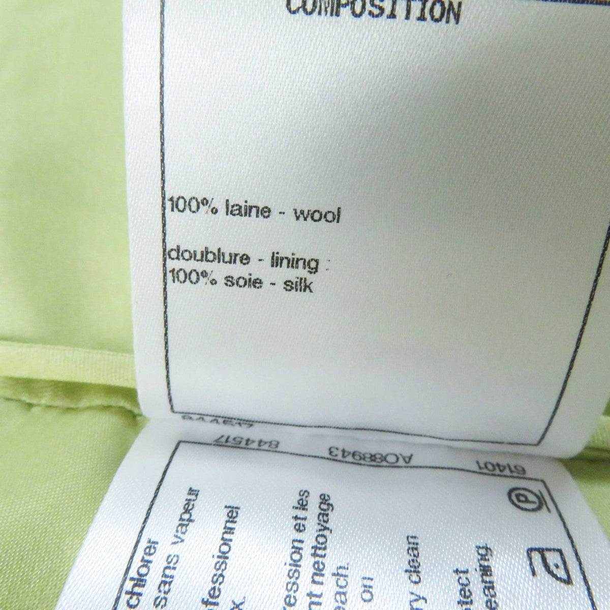 CHANEL Tweed skirt P65340 wool Light green 36