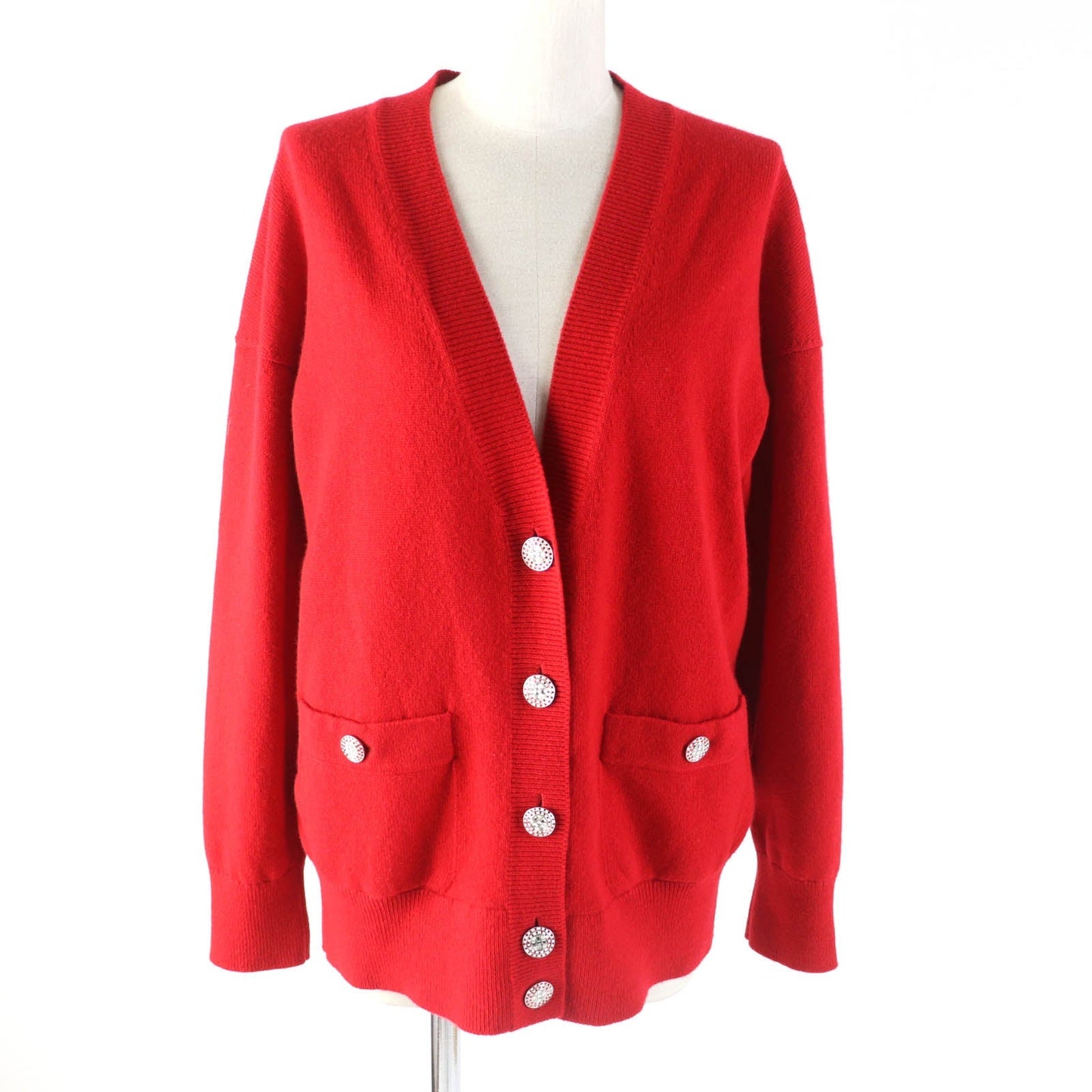 CHANEL cardigan P74231 cashmere Red 36