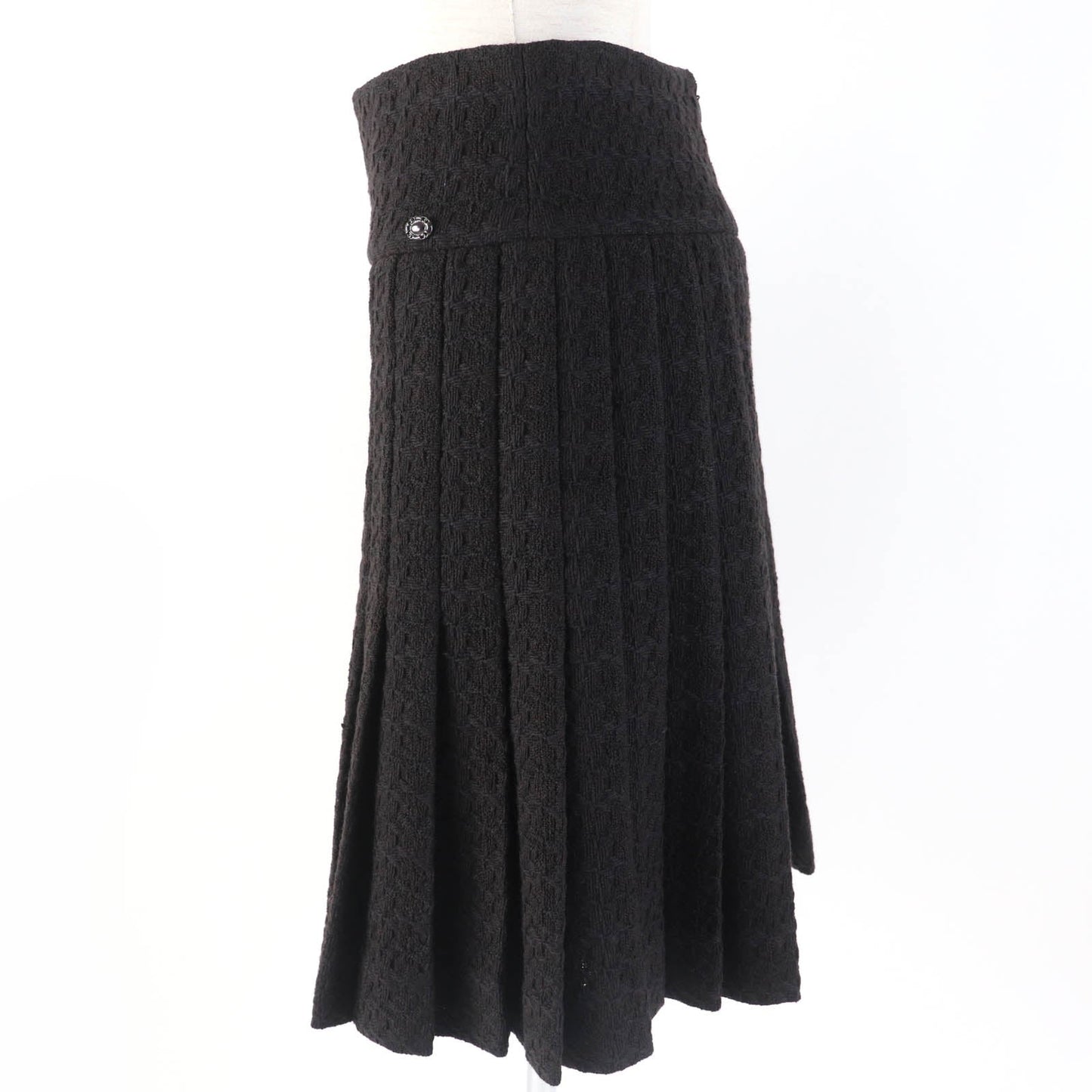 CHANEL flare skirt P59552V37250 wool Dark brown 38