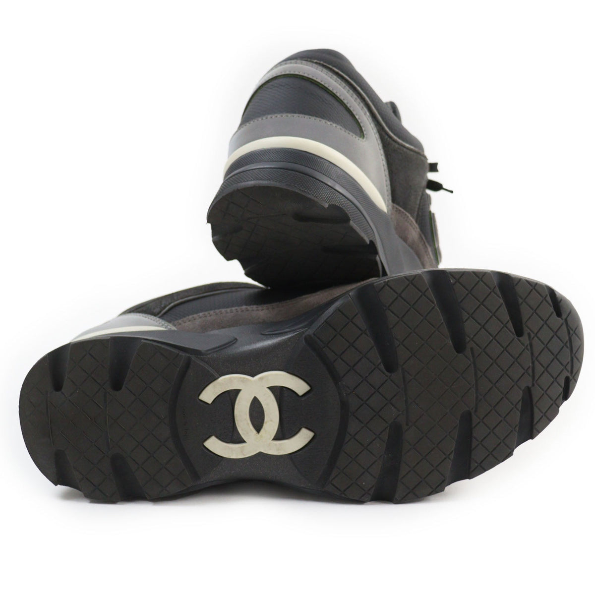 CHANEL Low cut sneakers G26583 Suede leather Black Grey 41