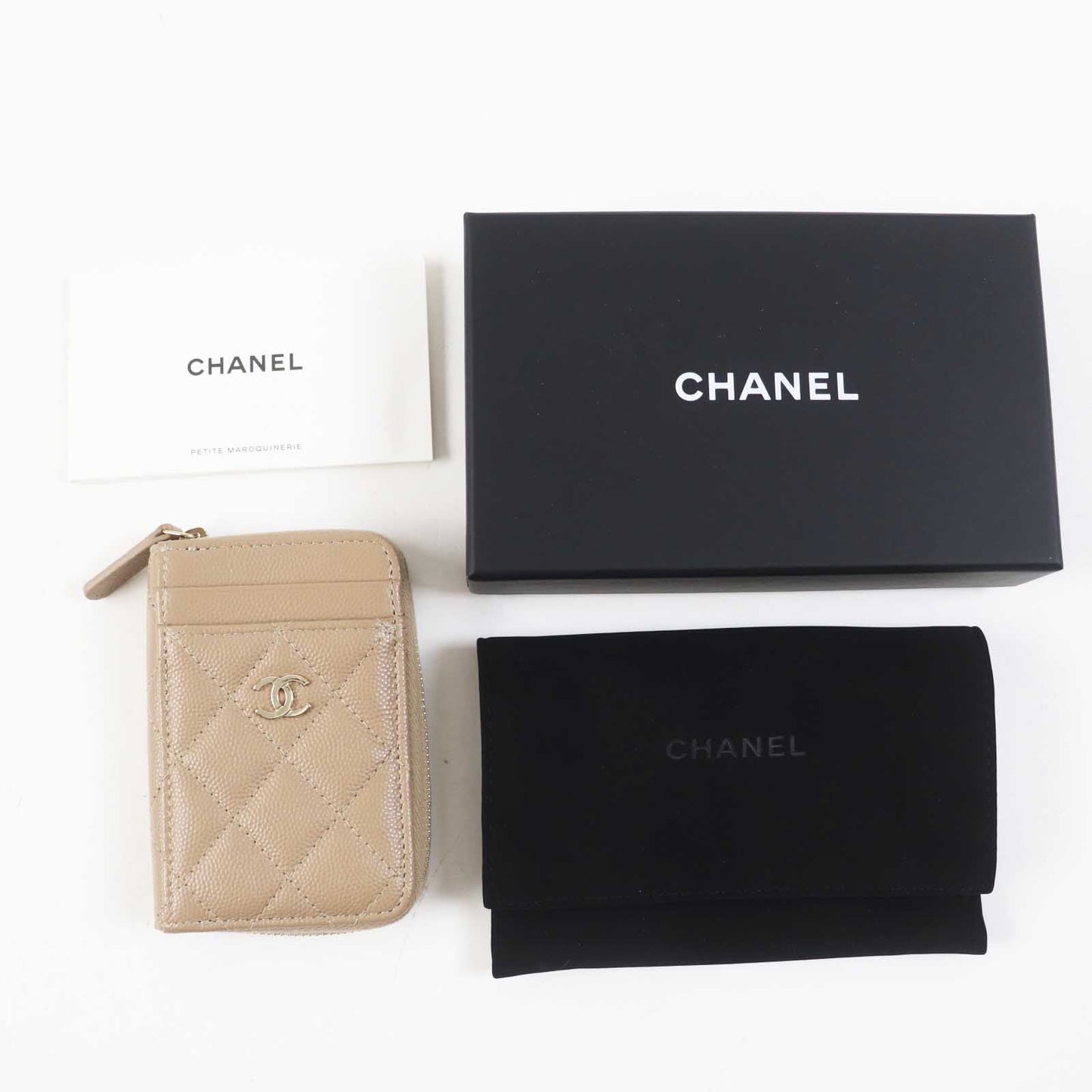 CHANEL Coin case AP1650 Caviar skin beige Timeless classic