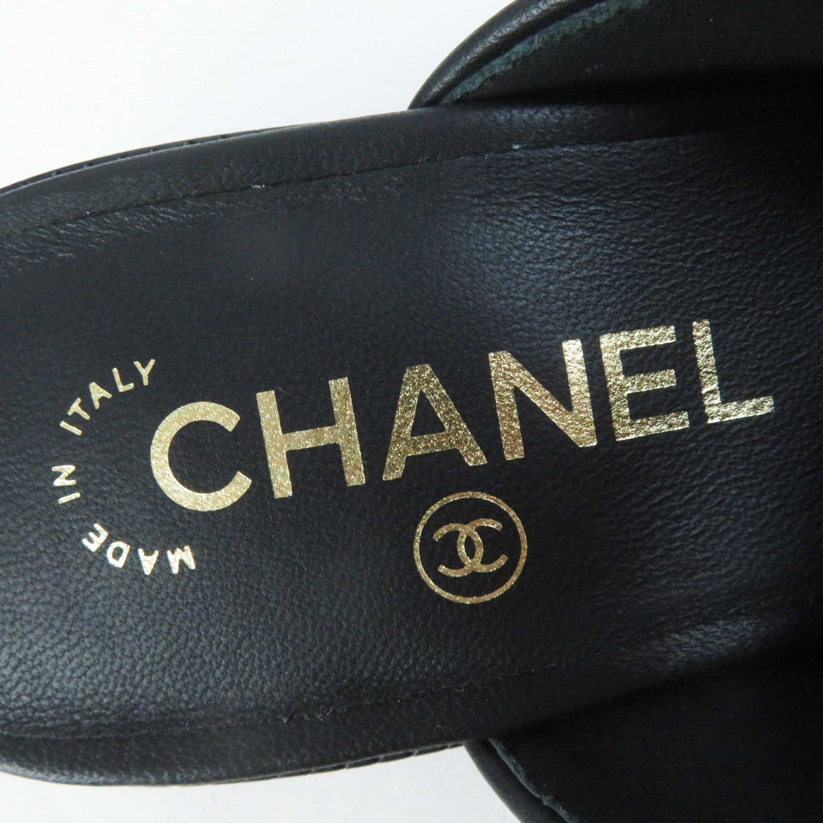 CHANEL Mule 20B G36510 leather black 37.5