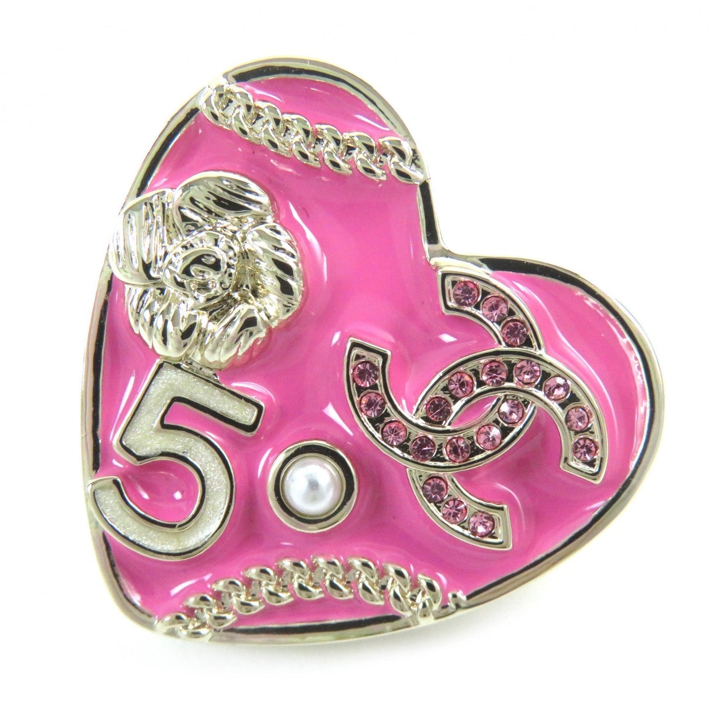 CHANEL Brooch B24S Gold Plated Pink gold COCO Mark