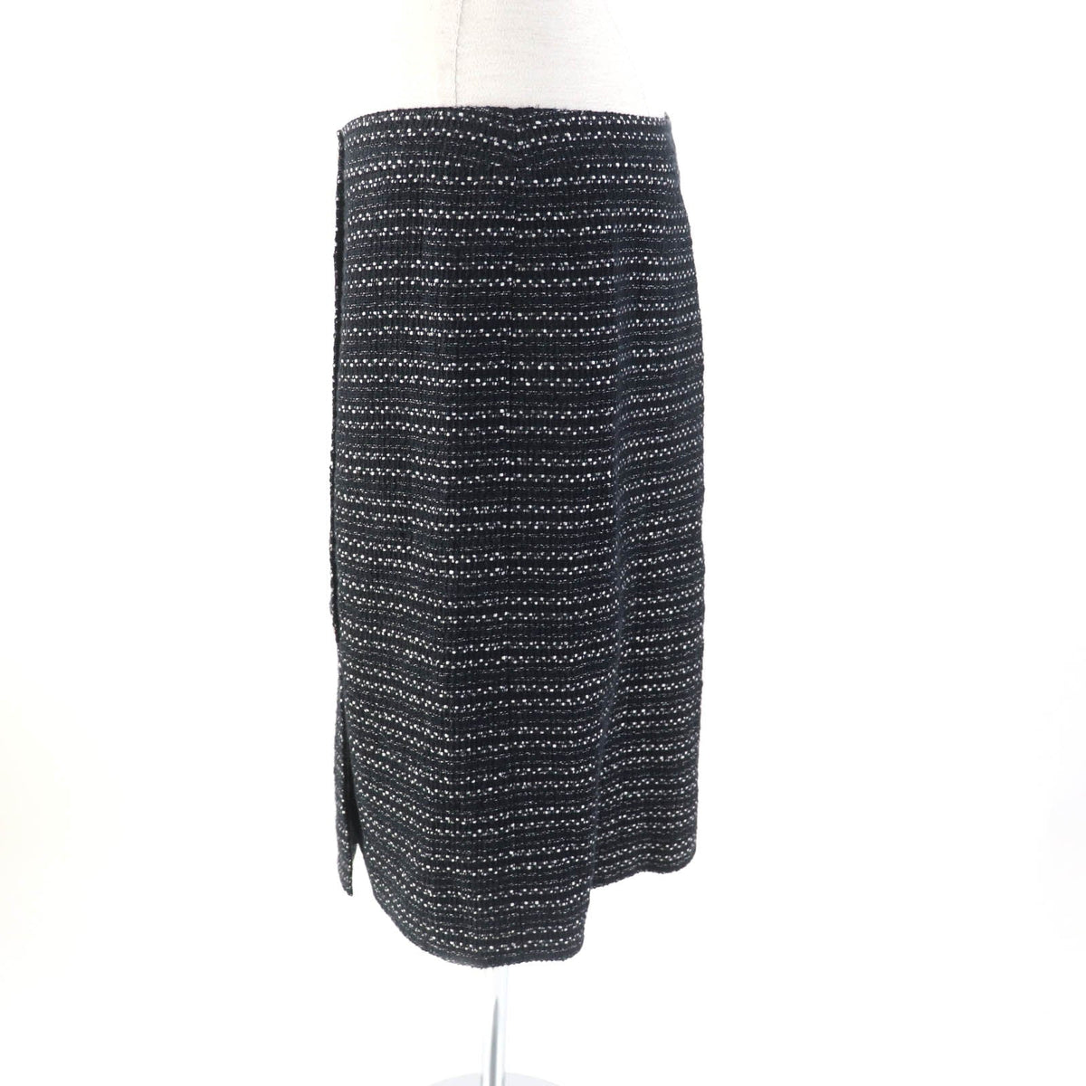 CHANEL Wrap skirt 05P P25509 cotton Black White 38