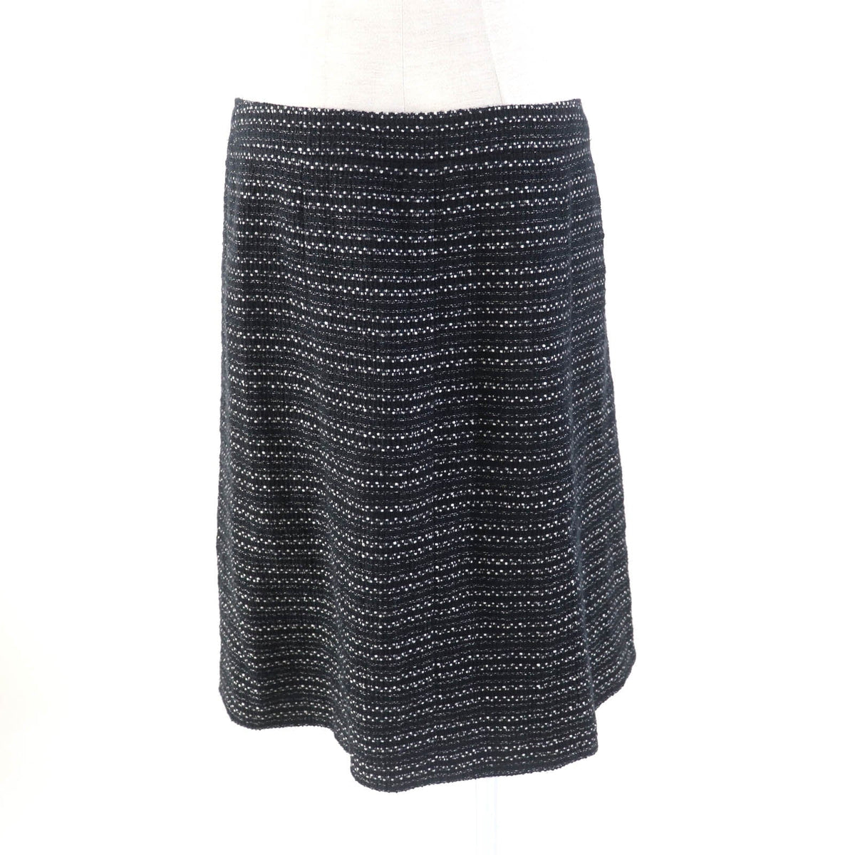 CHANEL Wrap skirt 05P P25509 cotton Black White 38