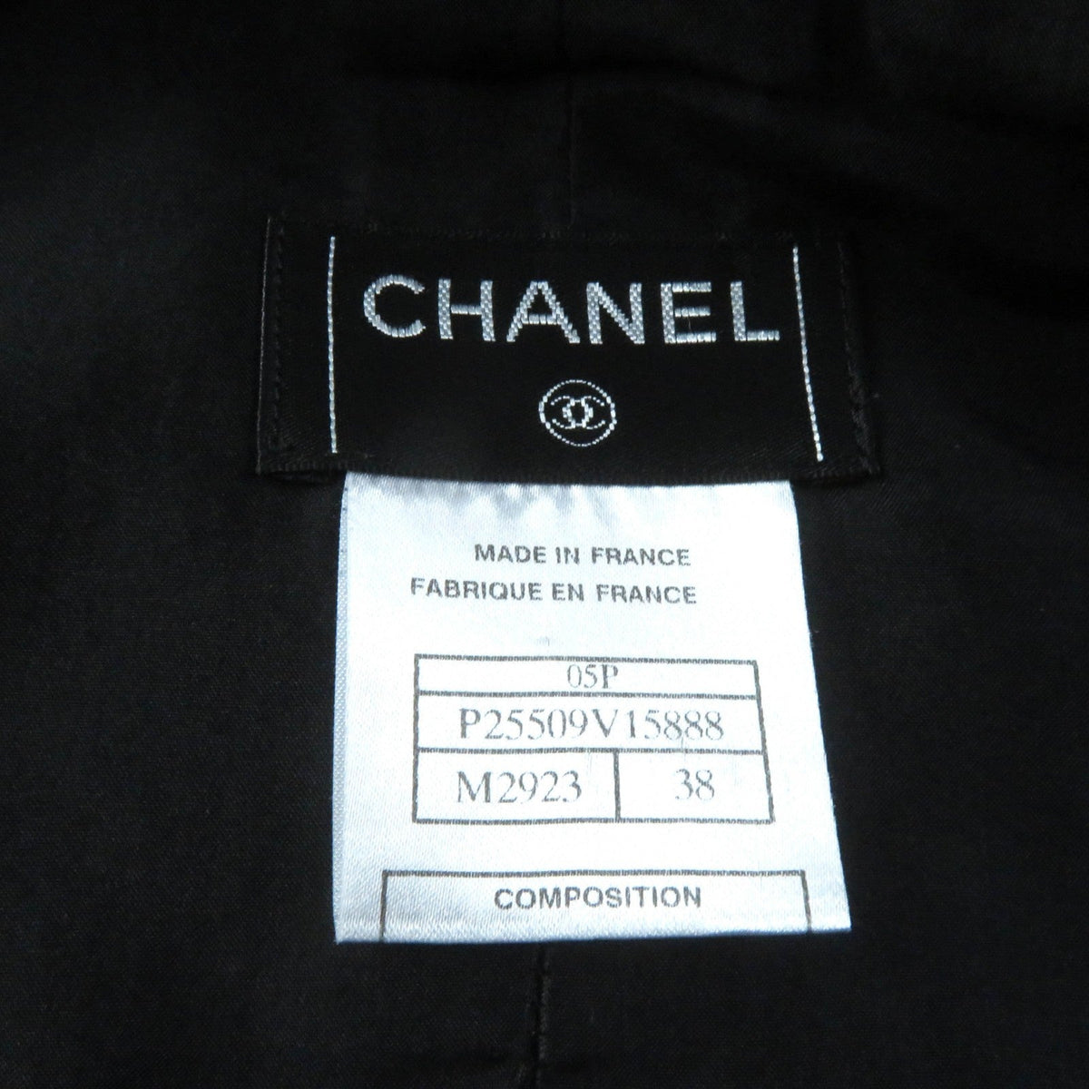 CHANEL Wrap skirt 05P P25509 cotton Black White 38