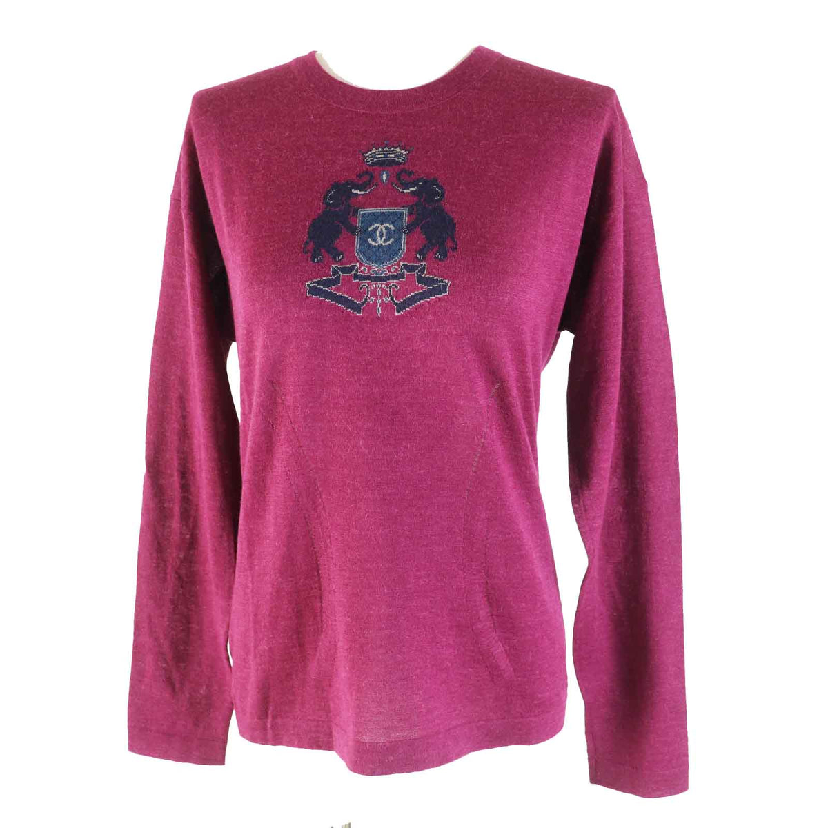 CHANEL knit 12A P44155 alpaca Dark pink 36