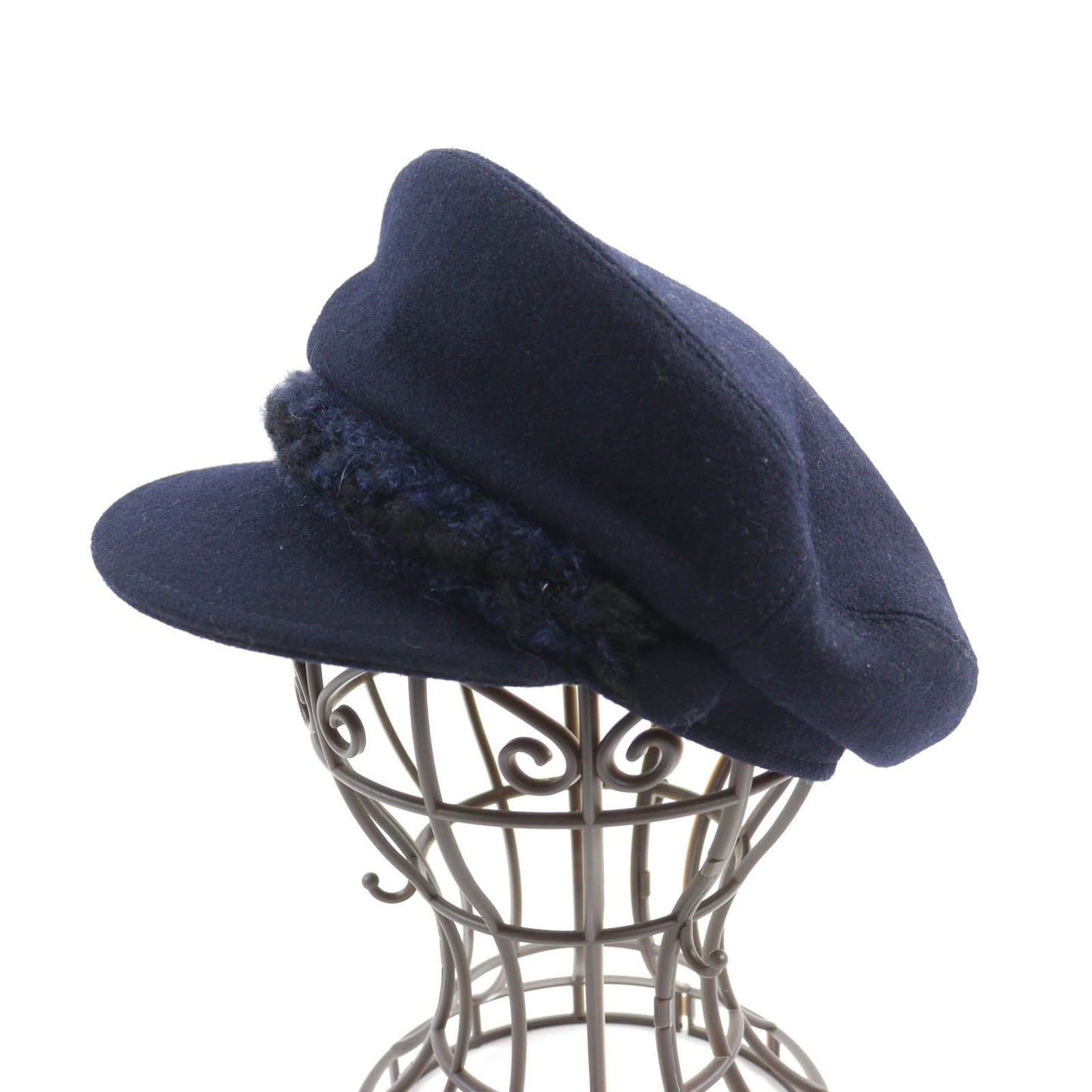 CHANEL Casquette 19V wool Navy S