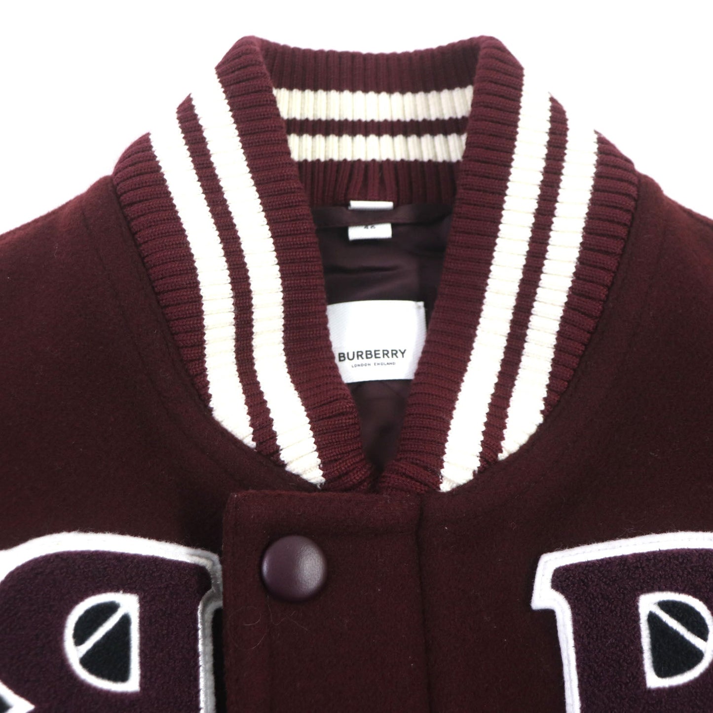 Burberry Logo-Patch Varsity Jacket Burgundy
