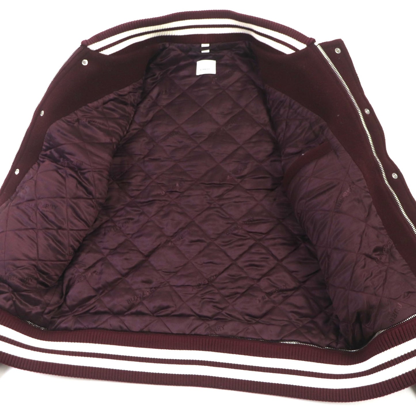 Burberry Logo-Patch Varsity Jacket Burgundy