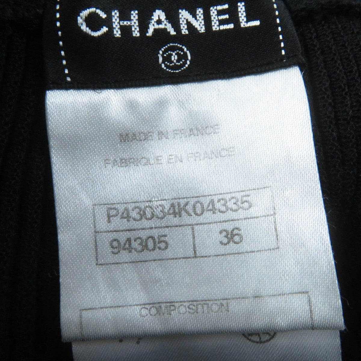 CHANEL one piece P43034K04335 cotton black 36