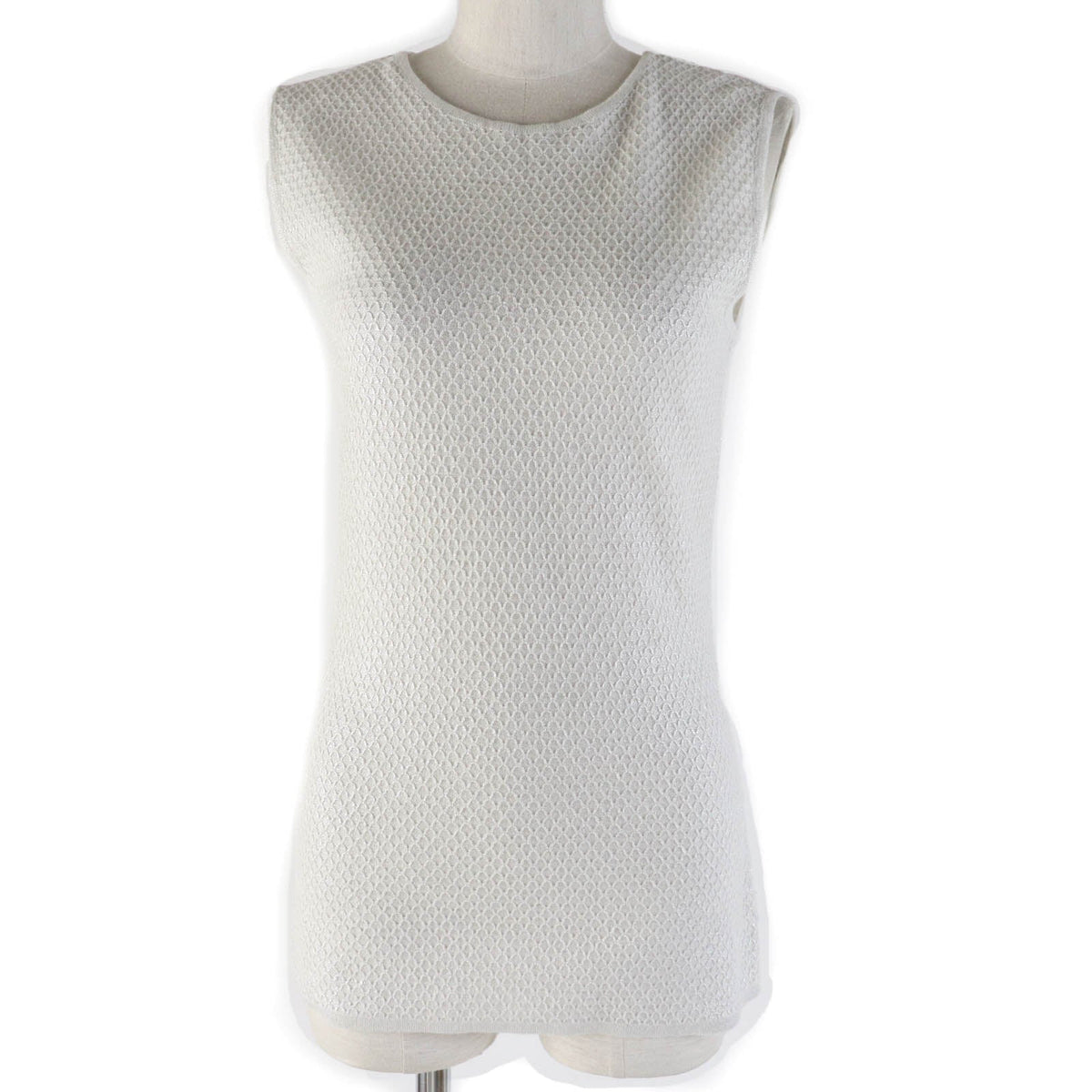 CHANEL knit 09P P35700K02085 cotton Light gray 38