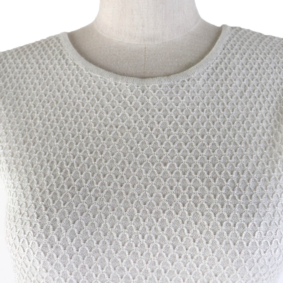 CHANEL knit 09P P35700K02085 cotton Light gray 38