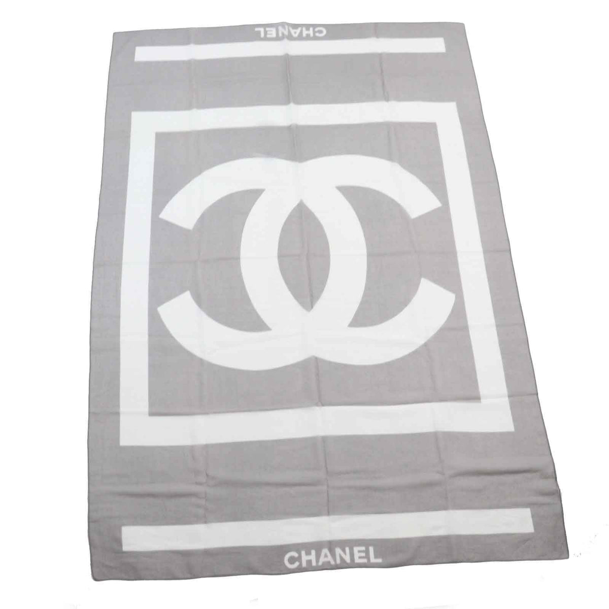 CHANEL Stall cotton Gray white