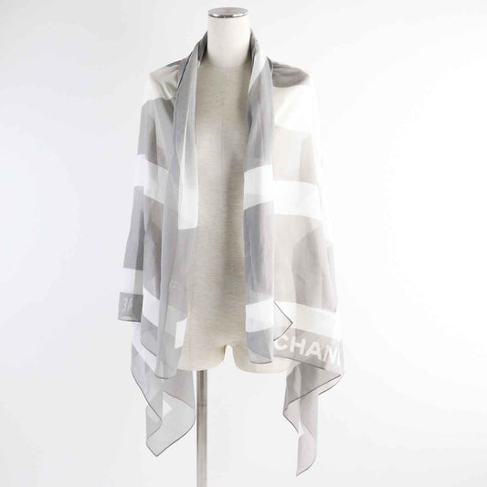 CHANEL Stall cotton Gray white