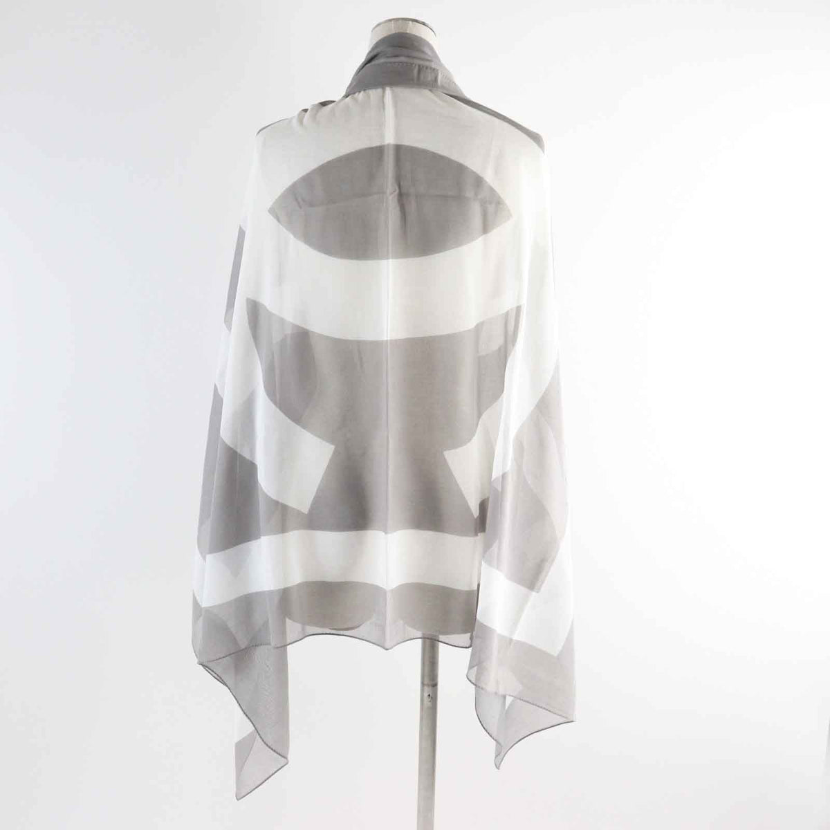 CHANEL Stall cotton Gray white