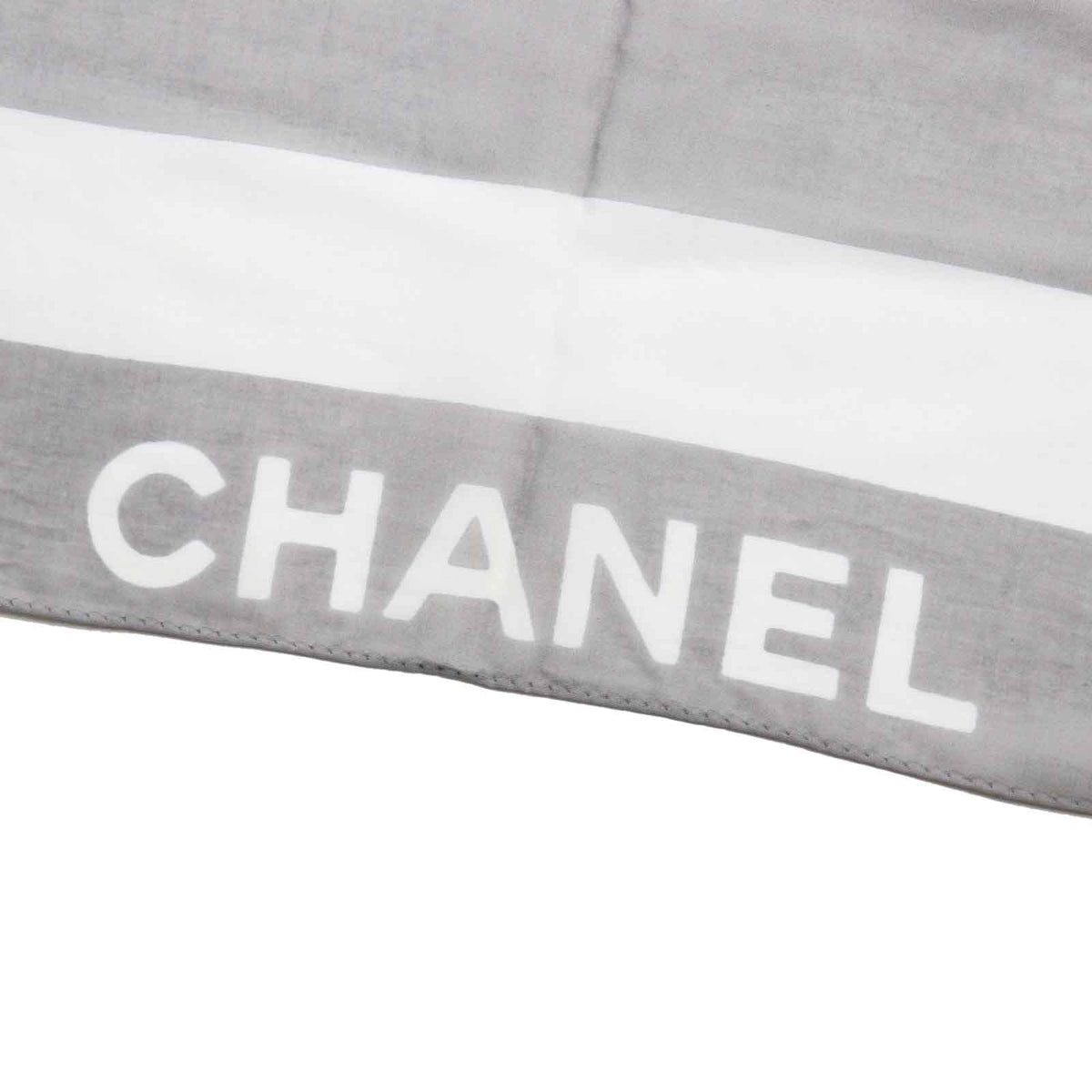 CHANEL Stall cotton Gray white