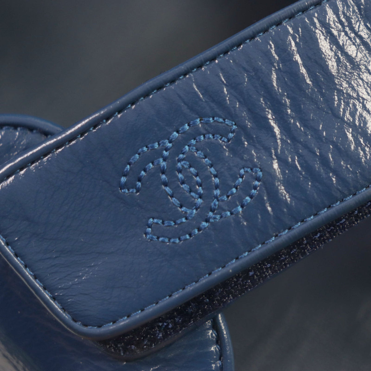CHANEL Sandals G34445 leather blue 41