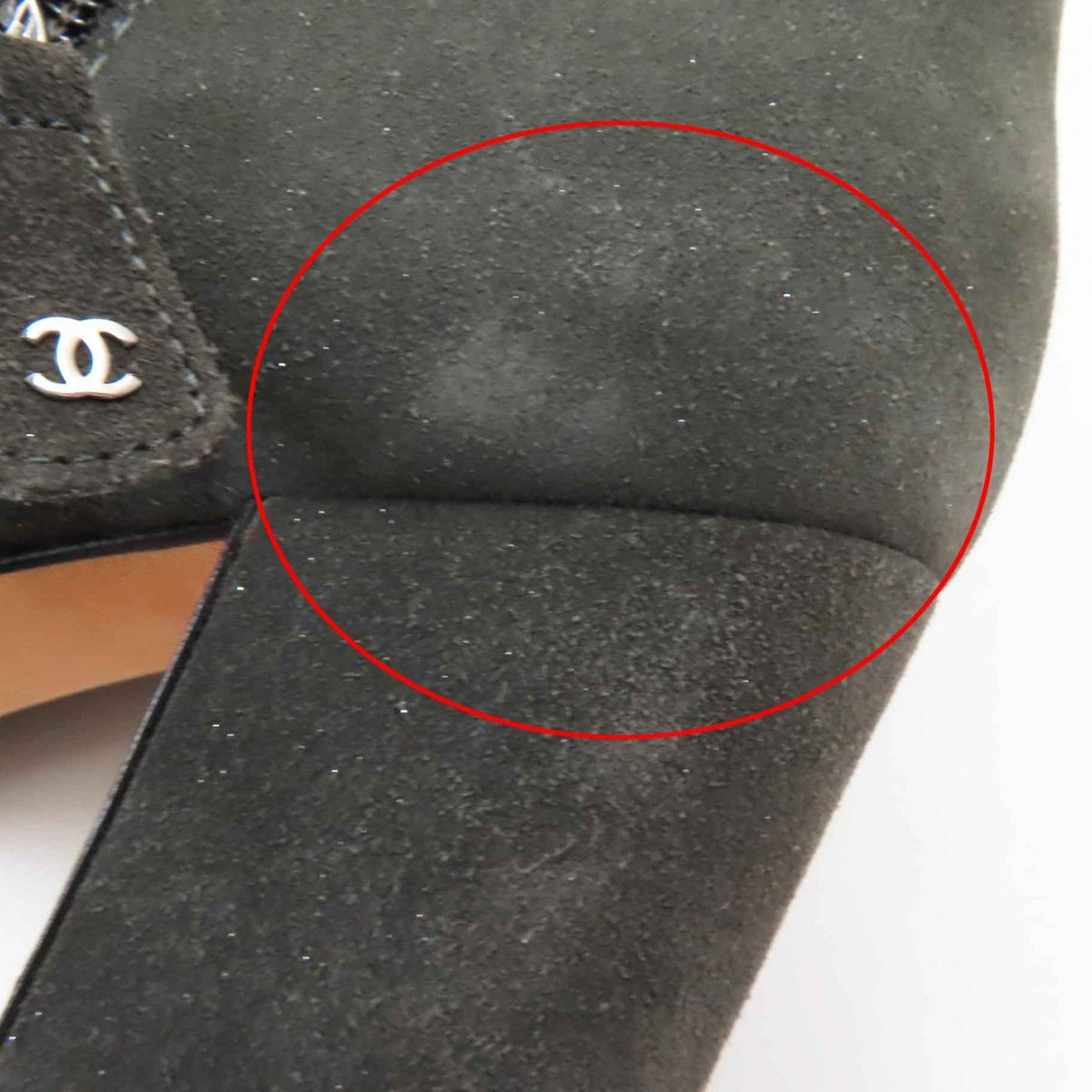 CHANEL short boots G29932 Suede leather Charcoal Grey Glitter 37.5