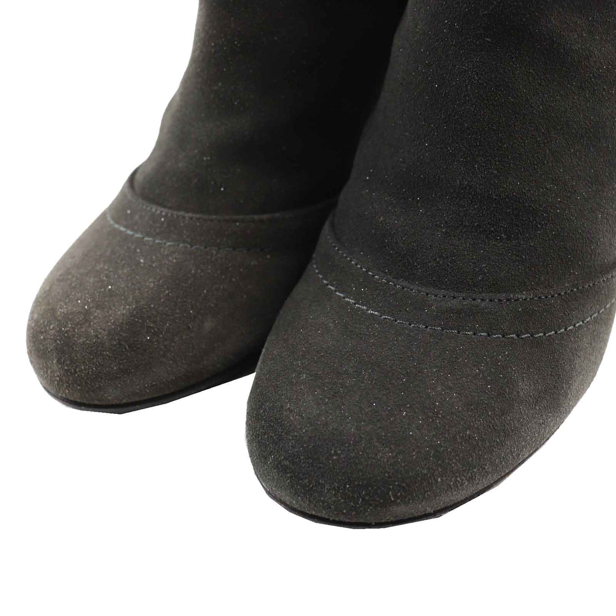 CHANEL short boots G29932 Suede leather Charcoal Grey Glitter 37.5